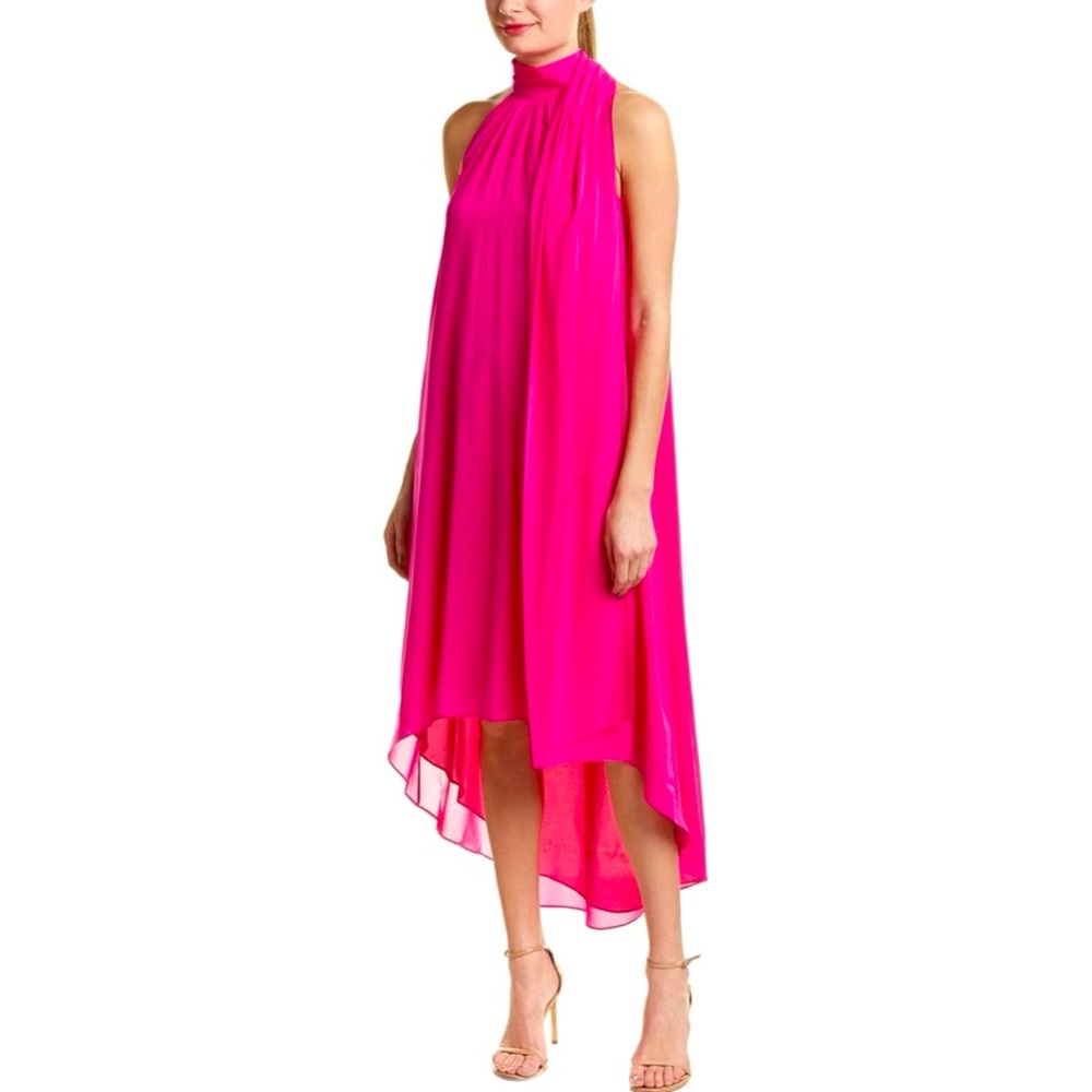 Trina Turk Women's Panoramic High Low Silk Georgette Dress size 0